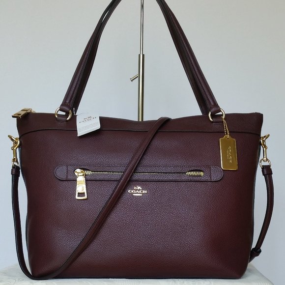 COACH Handbags - COACH Tyler Pebble Leather Tote- IM/Oxblood color